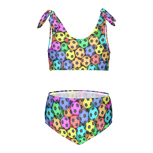 Image of Horse Pattern On Blue Girls Bikini Sets 2 Piece Swimsuits Bathing Suit Swimwear