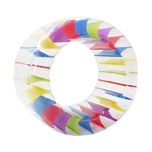 amleso 【2025夏新登場】ウォーターホイール プールフロート うきわ 空気注入式ローラーフロート 【水辺での楽しみを満喫!】 水遊びグッズ 浮き輪 アスレチック おもちゃ 【185x120x150cm】 カラフルなプールおもちゃ スイミングプール