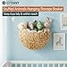 Coeusy Scalloped Wall Basket,Boho Wall Decor Basket,Big Wicker Hanging Baskets for Nursery,Door,Plants,Mail,Natural Water Hyacinth