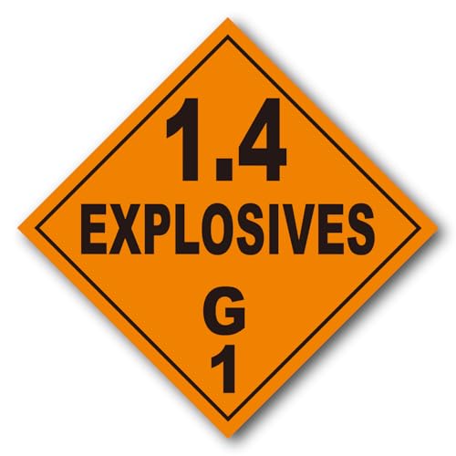 WZCNDIDI Hazardous Material Placard - Explosive Class 1.4G, Removable Vinyl Sticker, 27-Pack