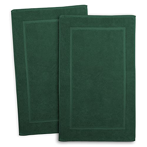 Image of Hearth & Harbor Bath Mat Towels - 100% Ring Spun Cotton Luxury Towels - Ultra Soft & Highly Absorbent, Bathroom Towels, Floor Mat - Hunter Green