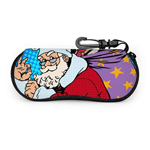 AEMAPE Divertido lindo cómic Papá Noel con cremallera Estuche para gafas Estuche...