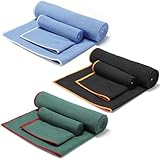 Peryiter 6 Pack Hot Yoga Towel Set - Non Slip Microfiber Towels for Mat and Hand, Quick Dry and Sweat-Activated Grip, 2 Sizes for Women Men Bikram Pilates Gym (Classic)