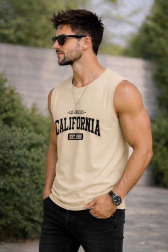 Image of JUGULAR Tank Tops Sleeveless T-Shirt for Men Gym Wear Vest Printed Stylish Round Neck Running for Sports Workout Fitness & Casual or Beach Wear