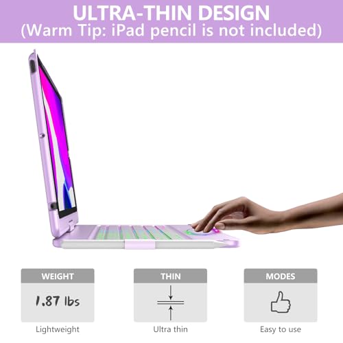 aMZCaSE Keyboard Case with Wireless Detachable Folio Keyboard,Smart Sleep/Wake,7 Colors Backlit Mode - Image 7