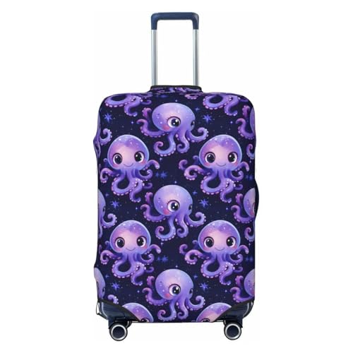 Luggage Cover Protector - Cartoon Purple Octopus 1 Print Suitcase Covers for Luggage Fit 22-24 Inch Suitcase