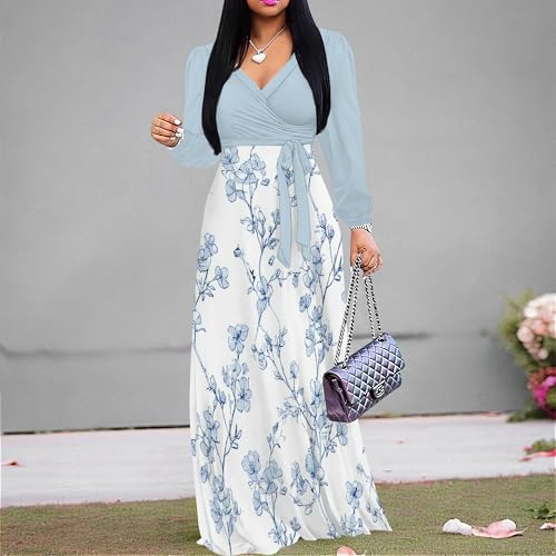 PinkPatty Plus Size Dresses for Curvy Women V Neck Flowy Long Sleeves Wrap Maxi Dress Travel Vacation Outfits4