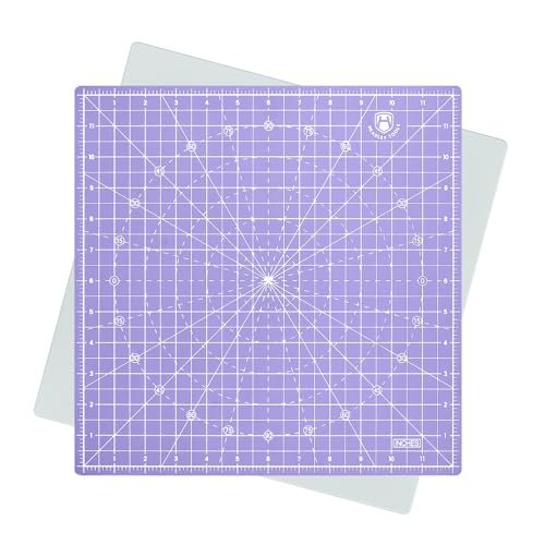 Headley Tools 12x12 Rotating Cutting Mat Self Healing Mat with 360-Degree Rotation & Anti-Slip Base Sewing Board Cutting Mat Perfect for Fabric Quilting Leather Hobby Project Purple