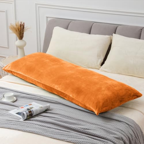 Image of BEDELITE Body Pillow Cover with Zipper, Burnt Orange, 20x54 Inch, 1 Pack