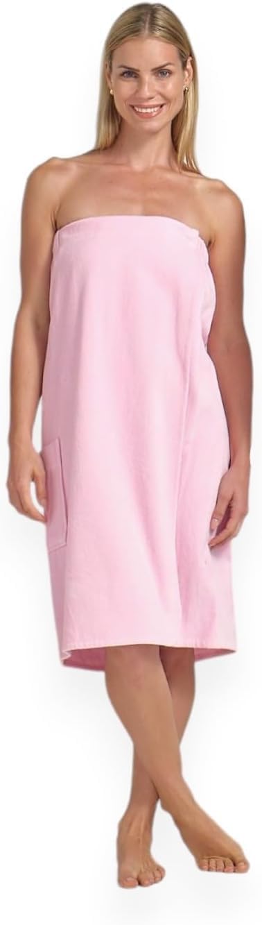 Boca Towel Wrap, for Men & Women, Cotton & Elastic Waist Towel for Shower, Spa, Sauna or Gym - Secure & Adjustable