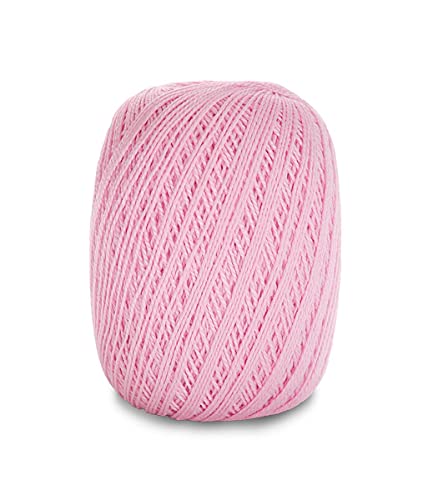 Image of CIRCULO Anne Yarn for Crocheting & Knitting, 100% Mercerized Brazilian Virgin Cotton, Soft Fingering Weight, 547 Yds, 5.19 Oz - Color 3526 Candy Rose