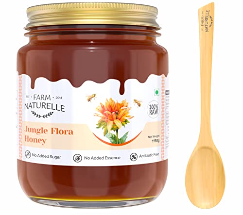 Image of Farm Naturelle Raw Neem Honey 500g| Glass Bottle | 100% Pure Unprocessed & Natural Honey | Ayurvedic & Rich in Vitamins and Minerals | Helps Boost Immunity