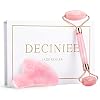 Deciniee Jade Roller and Gua Sha Set – Anti Aging Rose Quartz Face Roller Massager & Guasha Tool for Face, Eye, Neck – Natural Beauty Skin Care Tools Body Muscle Relaxing Relieve Wrinkles