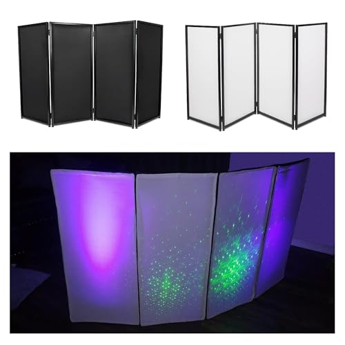 HECASA DJ Event Facade Booth Foldable Cover Screen White/Black Scrim Metal Frame Booth w/Travel Bag Case