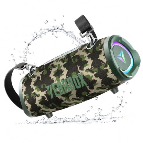 Image of YEAHBOX Sonic Boom Portable Bluetooth Speaker, 100W RMS / 120W Peak Power, Deep Bass Stereo Sound, RGB LED Light Show, Bluetooth 5.3, AUX /TF Card, Shoulder Strap, Portable Speaker for Party & Outdoor