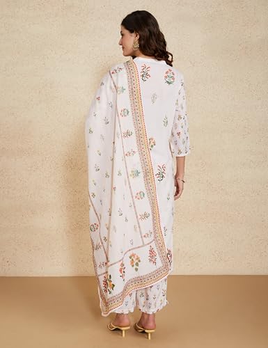Image of Amazon Brand - Myx Women Guldasta Print Kurta Pant Set with Dupatta (Available in Plus Sizes)