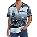 JBYJBX Aircraft Carrier Print Men's Pocket Hawaiian Shirts â€“ Short Sleeve Casual Beachwear for Summer S-4XL Black