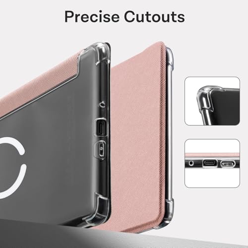 Image of CoBak Magnetic Case for 7 inch Kindle Paperwhite 12th Gen 2024 and Kindle Colorsoft - Compatible with iPhone MagSafe, for Samsung /Belkin /Anker Wireless Charging Pads, Clear Back Cover, Auto Sleep Wake