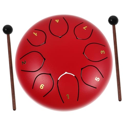 HEMOTON Elegant 6 Inch Hand Drum 8 Note Steel Tongue Drum for Boys and Girls Musical Education Tool for Meditation Yoga