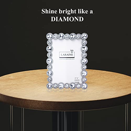 Laraine Picture Photo Frame 4X6 Rhinestones Metal High Definition Glass Display Pictures For Tabletop Crystal Home Decorative Holiday Gift (Clear, 4X6) #TOP3