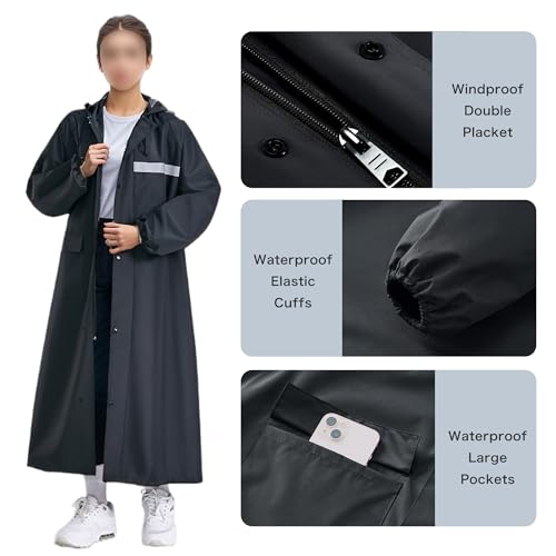 Impermeable para ciclismo hombre y mujer negro XL miniatura 5