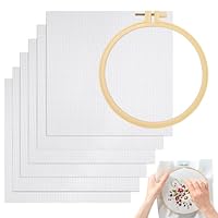 6 Stück 20x20cm Kreuzstich Stoff zum Sticken,Weiß Sticktuch aus Reiner Baumwolle,Klassische Reserve Aida-stoff Kreuzstich,Hochwertiger Sticken Stoff für DIY Basteln Handwerk und kreativen Handarbeiten