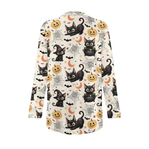 Image of Fall Maple Leaf Cardigan Sweaters for Women Long Sleeve Cardigan Soft Drape Open Front Dusters V-Neck Jackets Dressy