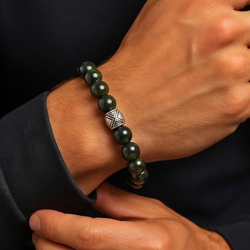 Image of THE MEN THING Natural Stone Bracelets - Adjustable Beaded Wristwear for Men & Boys (Multi-Design Collection)