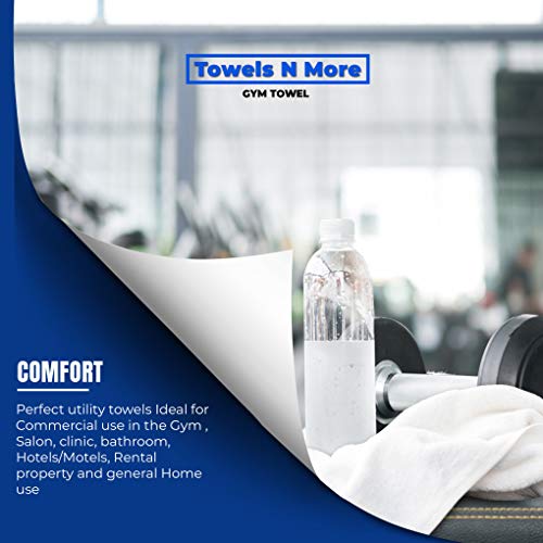 Towels N More 6 Pcs New Gym Towels 20X40 White 100% Cotton Loop Terry Bath Towels Salon Towels Light Weight Fast Drying(6) #TOP1