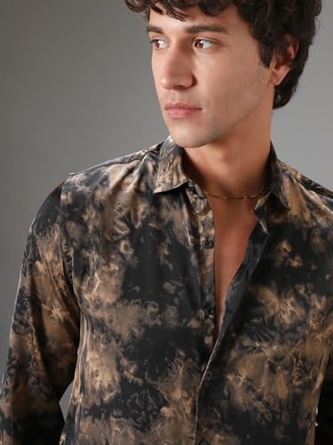 Image of Pinkmint Men Printed Cambric Cotton Shirt |Stylish Designer| Lightweight Summer Wear| Regular Fit Shirt for Men (Available in Plus Size)