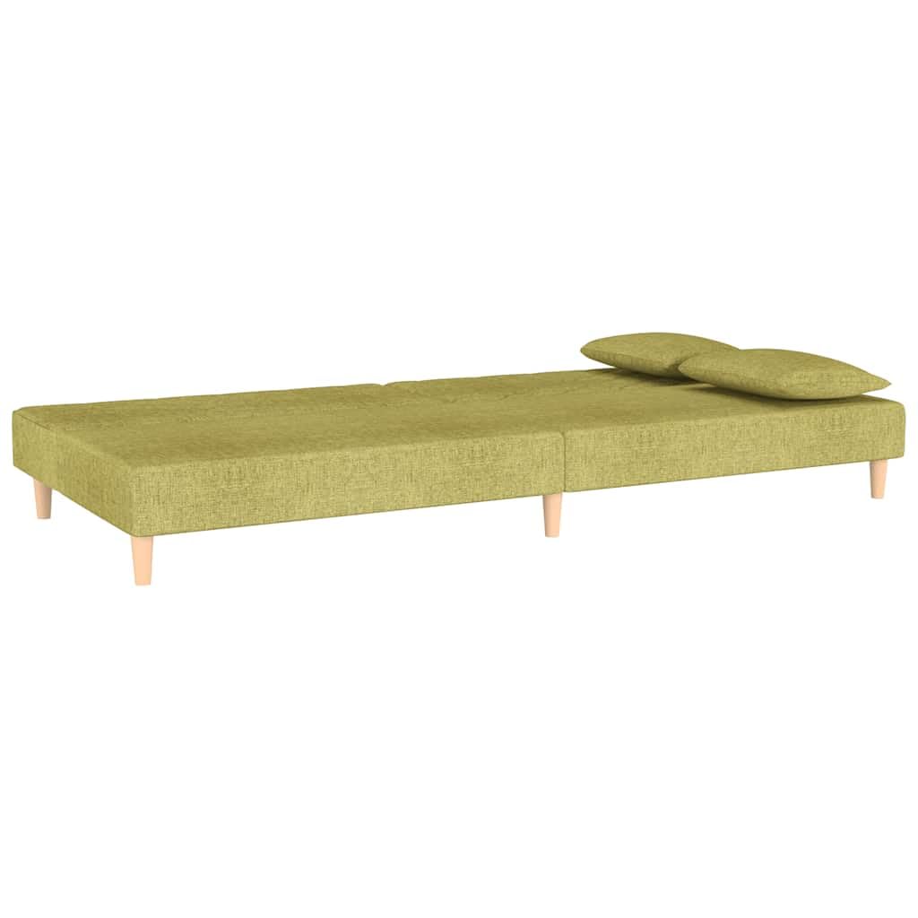 Sofá cama de 2 plazas con 2 cojines de tela verde sofá plegable