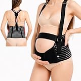 FORTNIXX Ceinture de grossesse 3 en 1 avec bretelles ajustables, bandeau de soutien, Support Abdominal Grossesse avec Bretelles Ajustables. Des le 3 mois jusqu'au post partum.