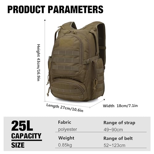 Image of Mardingtop 25L Tactical Backpacks Molle Hiking daypacks for Camping Hiking Military Traveling Motorcycle