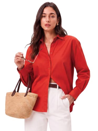 Image of FYLTR Women's Oversized Solid Shirt - 100% Cotton | Full Sleeve | Oversized Fit | Shirts for Women