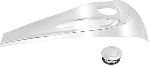 Miniatura 7 de HDBUBALUS Consola de combustible para motocicleta CNC Smooth Dash con tapas de tanque de gasolina cromadas para Harley Touring Electra Glide Road