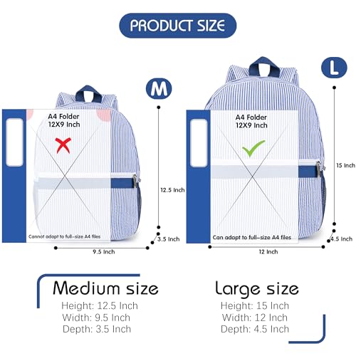 MT WORLD Daycare Backpacks and Travel Duffel Bags Set,Personalized Seersucker Backpacks Overnight Bags,Travel Daypack with Weekender Bag,Overnight Daycare Bag4