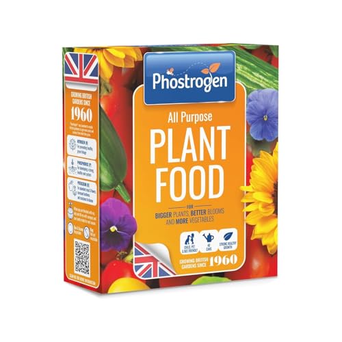 HOCHSTE All Purpose Plant Food Fertiliser Soluble Feed for Flowers Lawns Fruits & Vegetables Supports Root Strength Growth & Colour Use with Measuring Scoop (40 cans 400g)