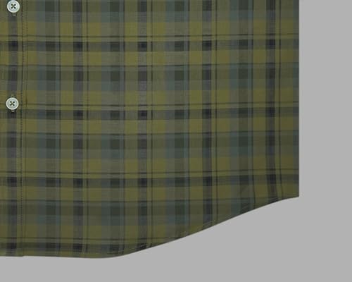 Image of GHPC 100% Cotton Plaid Checks Full Sleeves Regular Fit Formal Shirt for Men