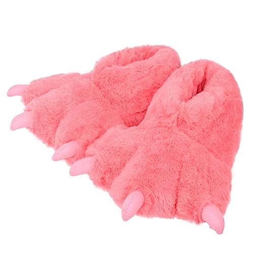 Image of Women Plush Animal Paw Slippers Funny Novelty Bear Claw Slippers Cozy Furry Warm Memory Foam Slippers Gifts for Halloween Christmas