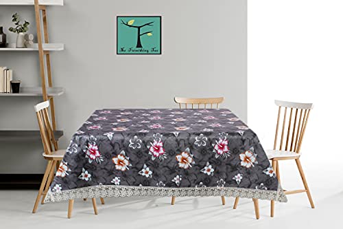 Image of The Furnishing Tree Waterproof Square Shaped 4 Seater Printed Center Table Cover Size 48x48 inches with White Border Lace
