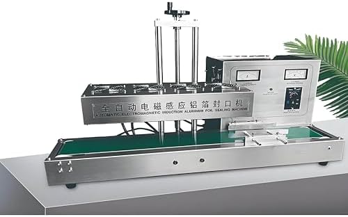 Automatic Induction Bottle Cap Sealer, 2200W Electromagnetic Foil Sealing Machine for Plastic Jars, Continuous Heat Sealing, Fits 2-32cm Bottles, 85mm High