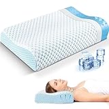 Neck Pillow Cervical Memory Foam Pillows for Pain Relief Sleeping, Soft Cooling Ergonomic Cervical Pillow for Neck and Shoulder Pain, Orthopedic Contour Bed Pillow Side Back Stomach Sleeper