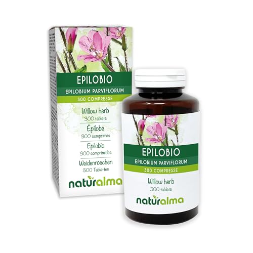 Epilobio (Epilobium parviflorum) hierba Naturalma | 150 g | 300 comprimidos de 500 mg | Complemento alimenticio | Natural y Vegano
