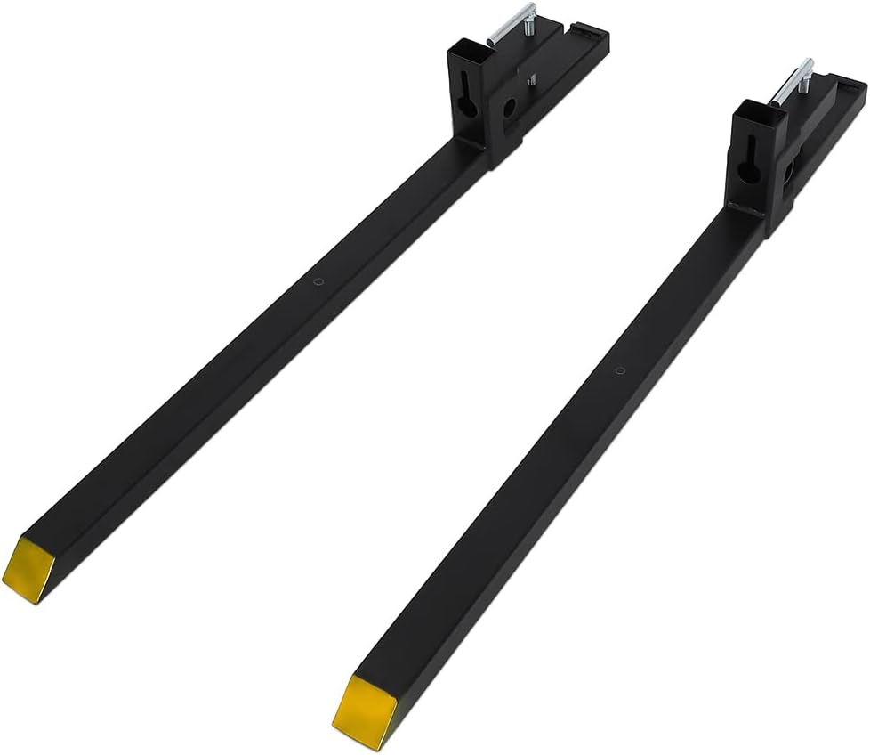 ClampOn Pallet Forks 43" 1500lbs Max, Tractor Bucket Pallet Forks