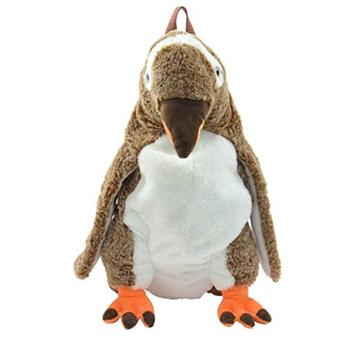 Kögler 85418 - Plüsch Rucksack für Kinder, Pinguin braun/weiß, flauschig weich, mit Tragegriff und längenverstellbaren Trageriemen, ca. 60 cm groß, für Jungen und Mädchen Cover