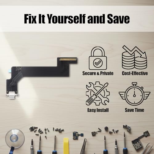 Image of Charging Port Replacement for iPad 2022 10.9-inch Charge Dock Connector Flex Cable Assembly for iPad 10th Gen Charger Board Replacement Fit for Wi-Fi Version Model: A2696 (White)