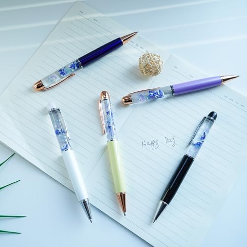 Sikyby Delphin Quallen Sea Shell Glow In The Dark Nette 3D Floater Flüssigkeit Schreiben Journaling Büro Stift Einzigartiges Geschenk Für Frauen Männer Kinder Set von 5 Stiften