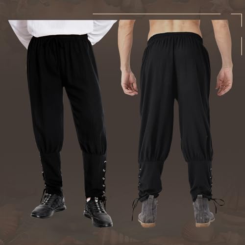Mens Spring Summer Autumn Ankle Banded Pants Medieval Viking Navigator Trousers Renaissance Pants3