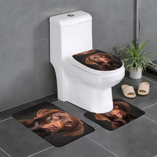 Tapis de salle de bain antidérapants lot de 3 sécurité labrador