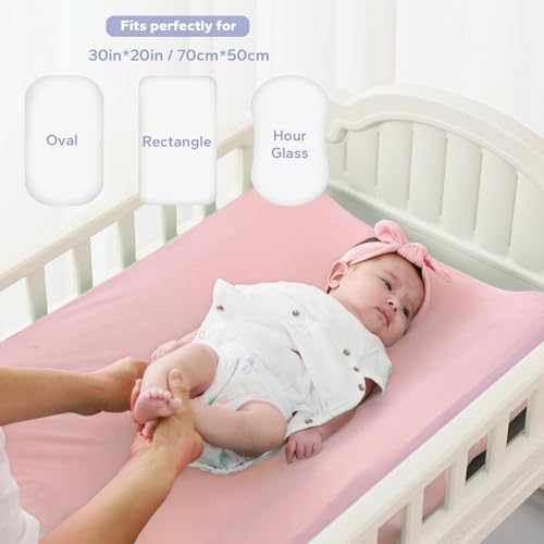 Image of FUNUPUP Baby Lounger Cover Only Rayon Derived from Bamboo, Pink | Removable Elastic, Soft Breathable, Easy On /Off Change, Machine Washable